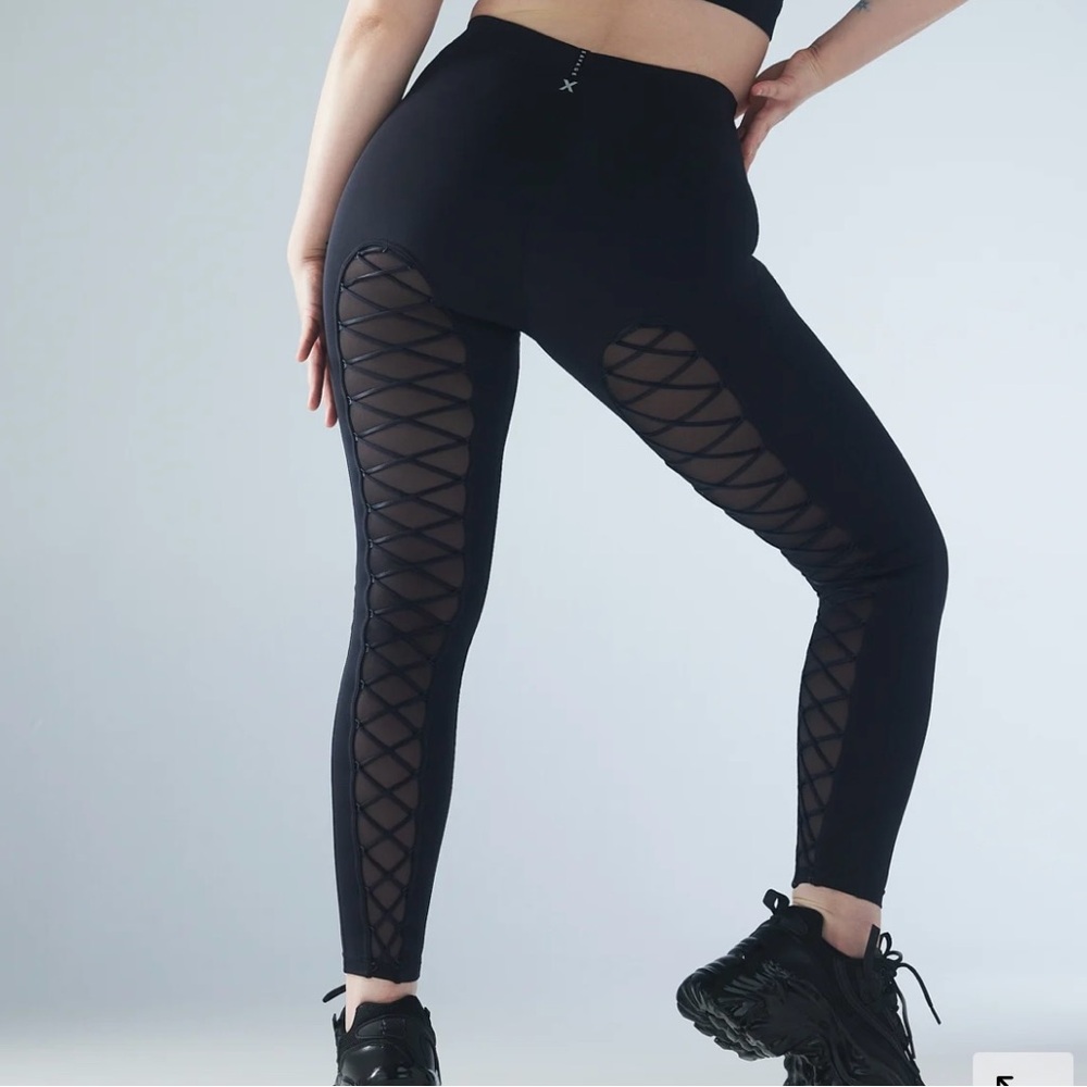 Lace up high waist leggings